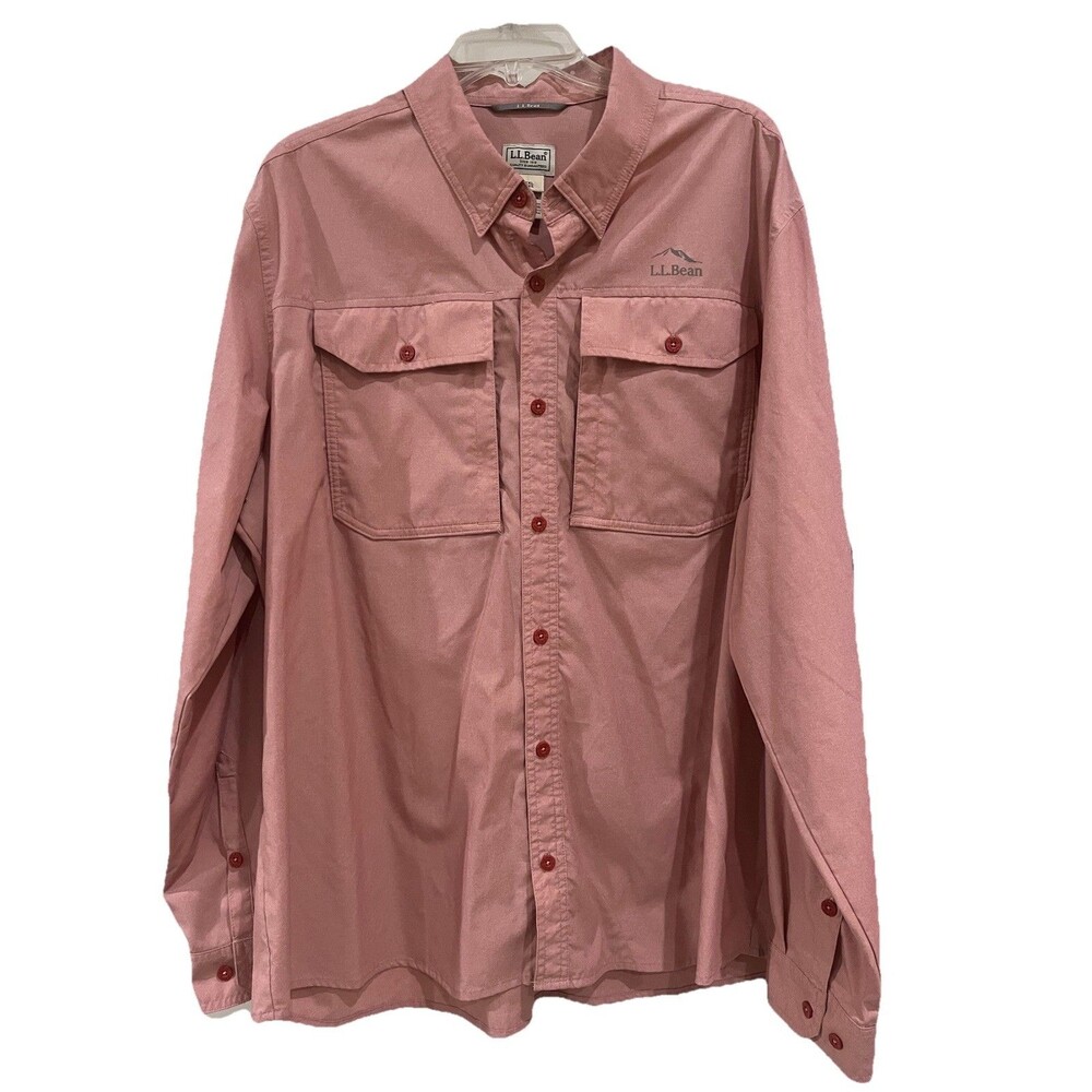 L L Bean LS Shirt Insect Repellent XXL No Fly Zone Fishing Hiking Redwood $99